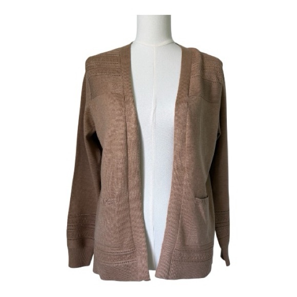 Chloe + Jasmine Sweaters - CHLOE + JASMINE | Tan Cardigan Sweater Sz M